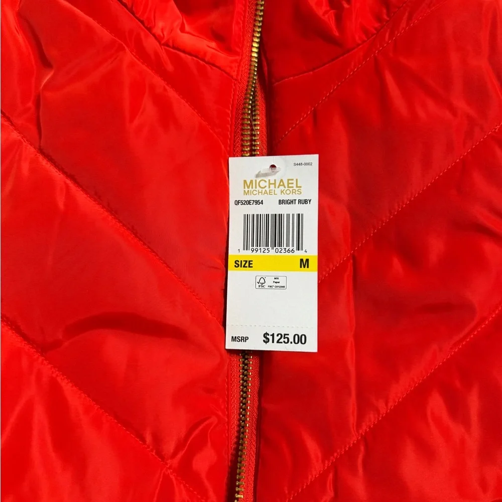 Michael Kora Red Quilted Vest - Picture 6 of 6